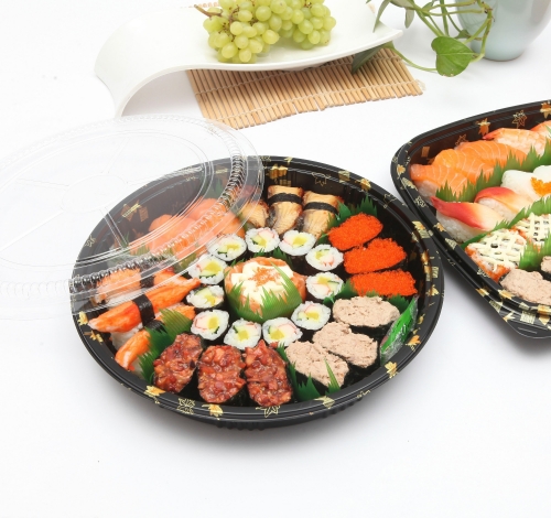 round sushi tray
